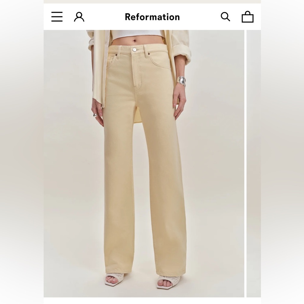 Reformation Val 90s Mid Rise Straight Jeans Yellow - Size 28
